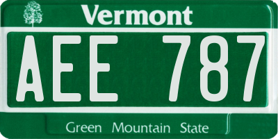 VT license plate AEE787
