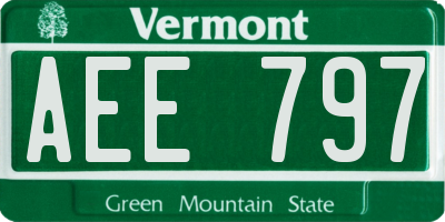 VT license plate AEE797