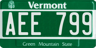 VT license plate AEE799