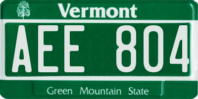 VT license plate AEE804