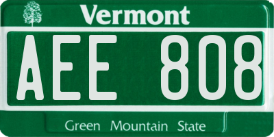 VT license plate AEE808