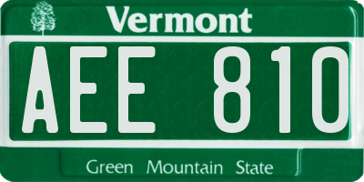 VT license plate AEE810