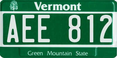 VT license plate AEE812