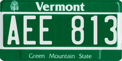 VT license plate AEE813