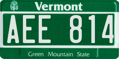 VT license plate AEE814