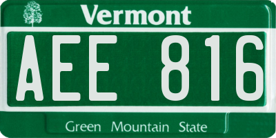VT license plate AEE816