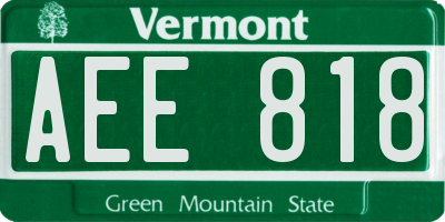 VT license plate AEE818