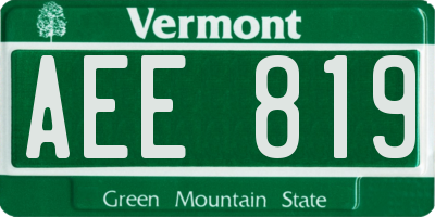 VT license plate AEE819
