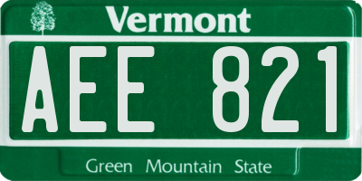 VT license plate AEE821