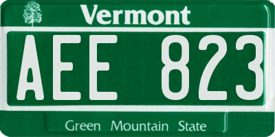 VT license plate AEE823