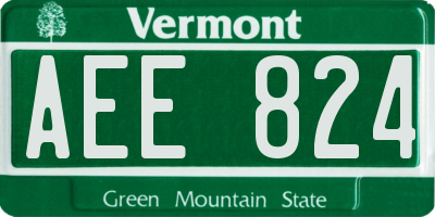 VT license plate AEE824