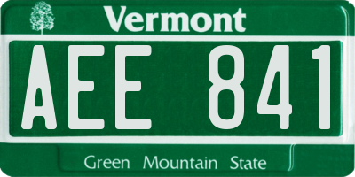 VT license plate AEE841