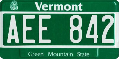 VT license plate AEE842