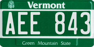 VT license plate AEE843