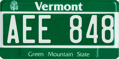 VT license plate AEE848