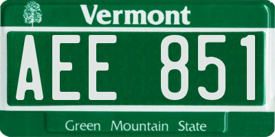 VT license plate AEE851