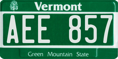 VT license plate AEE857