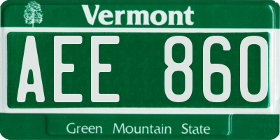 VT license plate AEE860