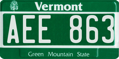 VT license plate AEE863