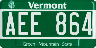 VT license plate AEE864