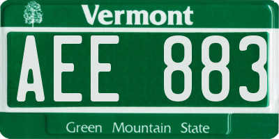 VT license plate AEE883