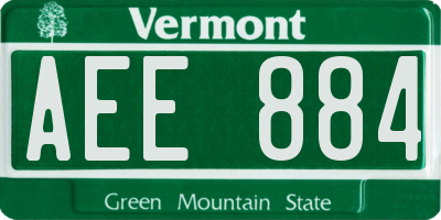 VT license plate AEE884