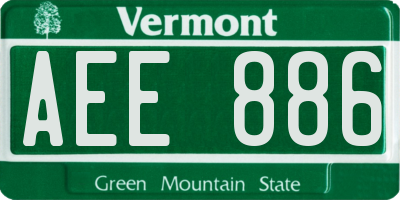VT license plate AEE886