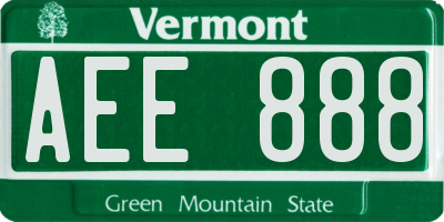 VT license plate AEE888