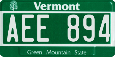 VT license plate AEE894