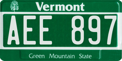 VT license plate AEE897