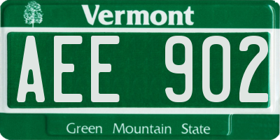VT license plate AEE902