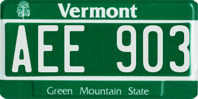 VT license plate AEE903