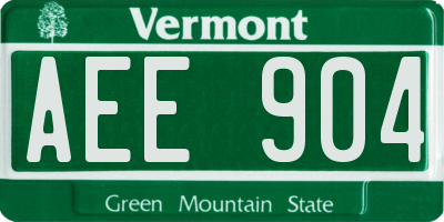 VT license plate AEE904
