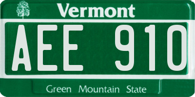 VT license plate AEE910