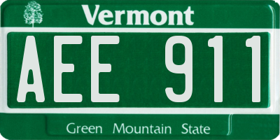 VT license plate AEE911