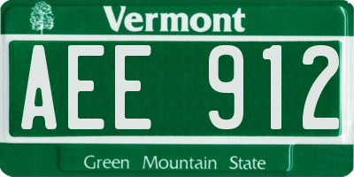 VT license plate AEE912