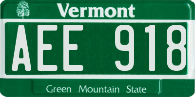 VT license plate AEE918