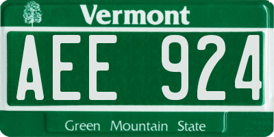VT license plate AEE924