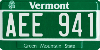 VT license plate AEE941