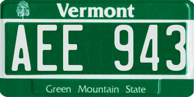 VT license plate AEE943