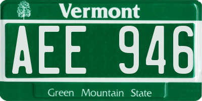 VT license plate AEE946