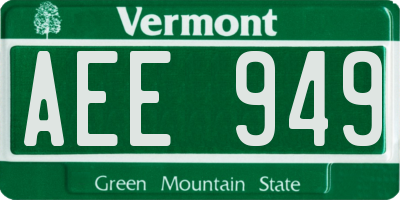 VT license plate AEE949