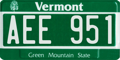 VT license plate AEE951