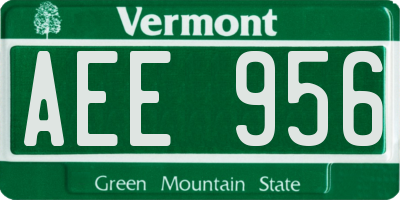 VT license plate AEE956
