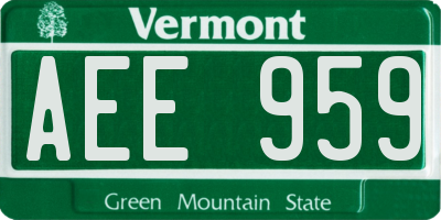 VT license plate AEE959