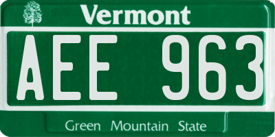 VT license plate AEE963