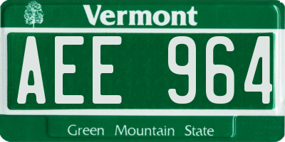 VT license plate AEE964
