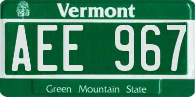 VT license plate AEE967