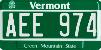 VT license plate AEE974