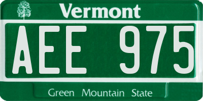 VT license plate AEE975